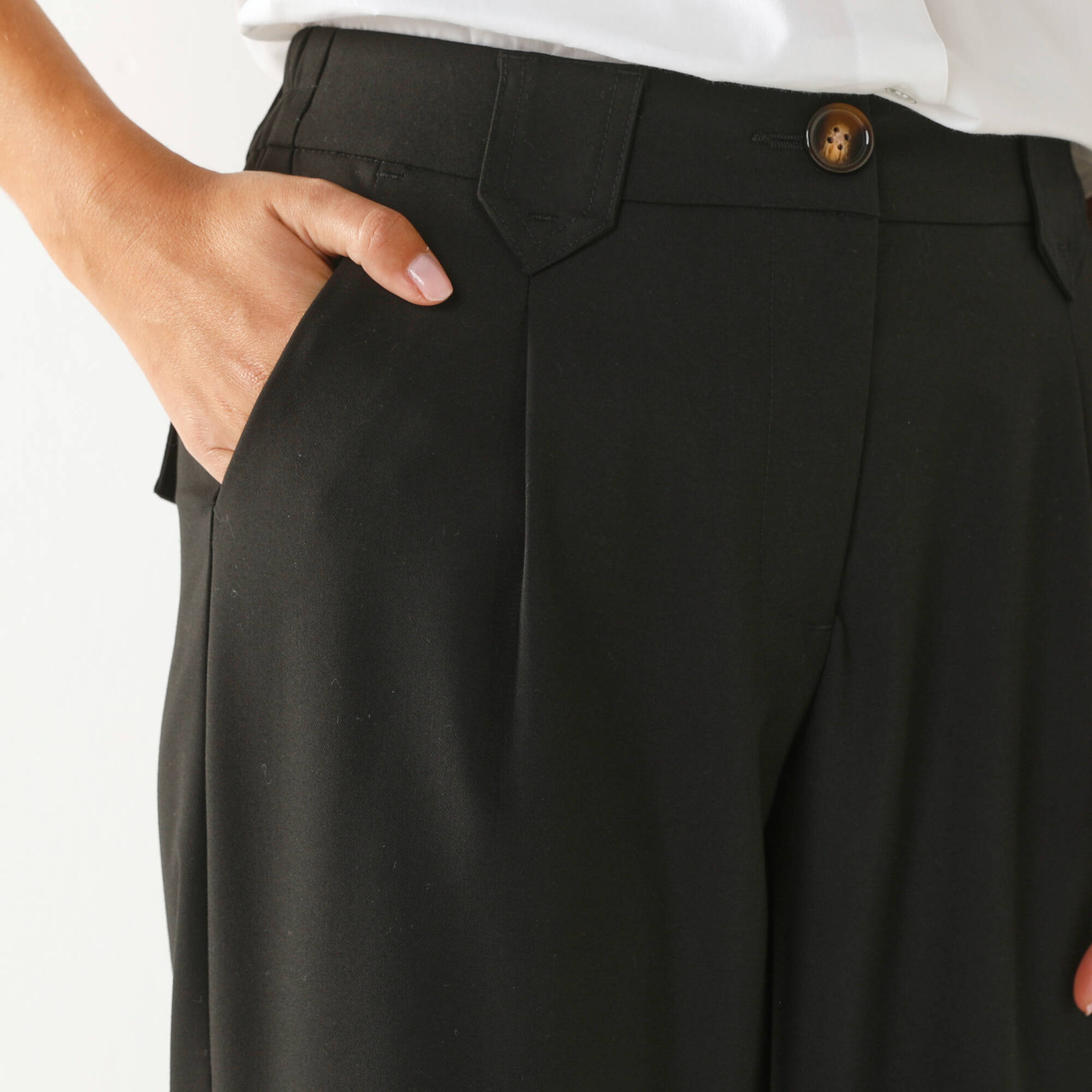 Pantalon droit large, uni