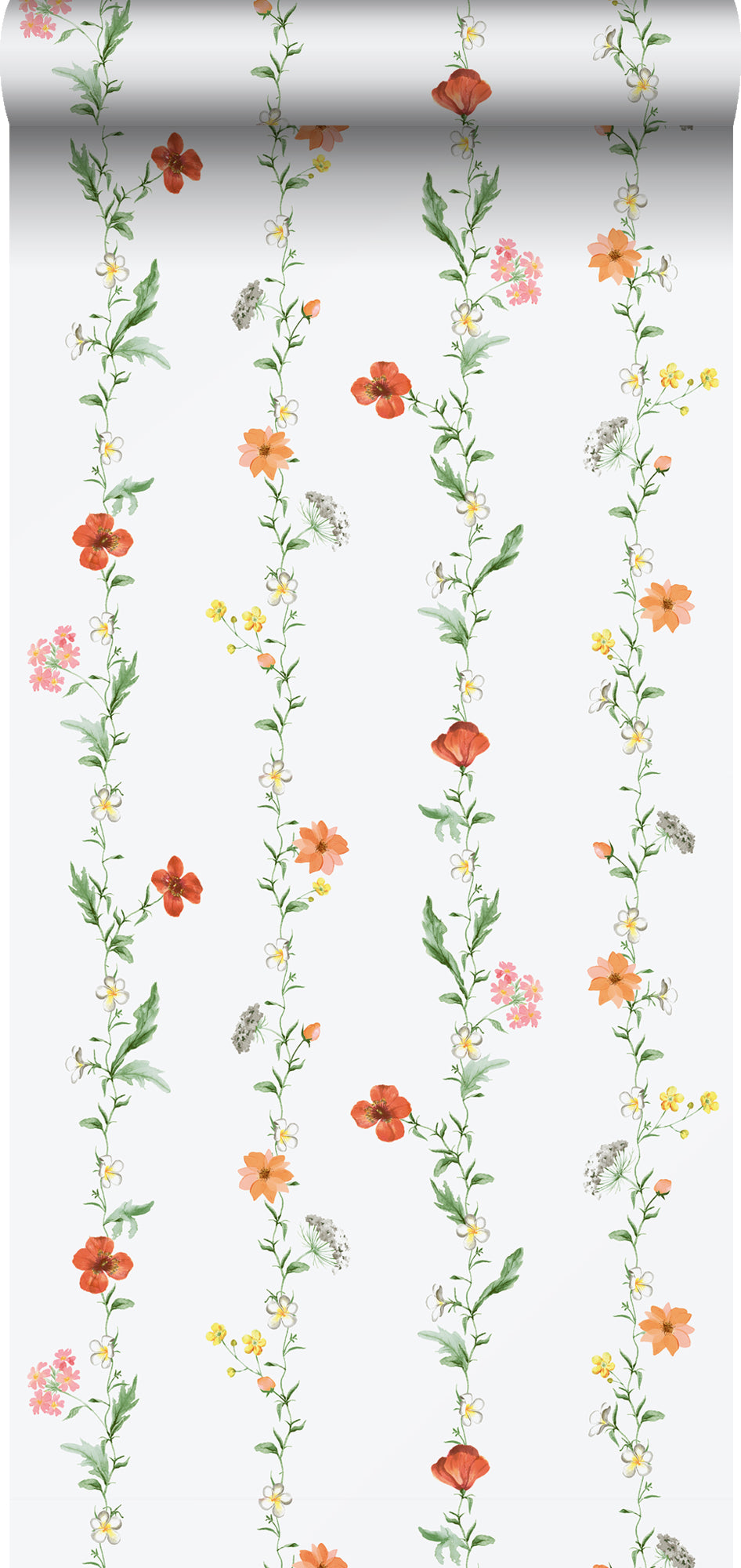 Sanders & Sanders behang bloemen oranje, groen en wit - 53 cm x 10 m - 640174