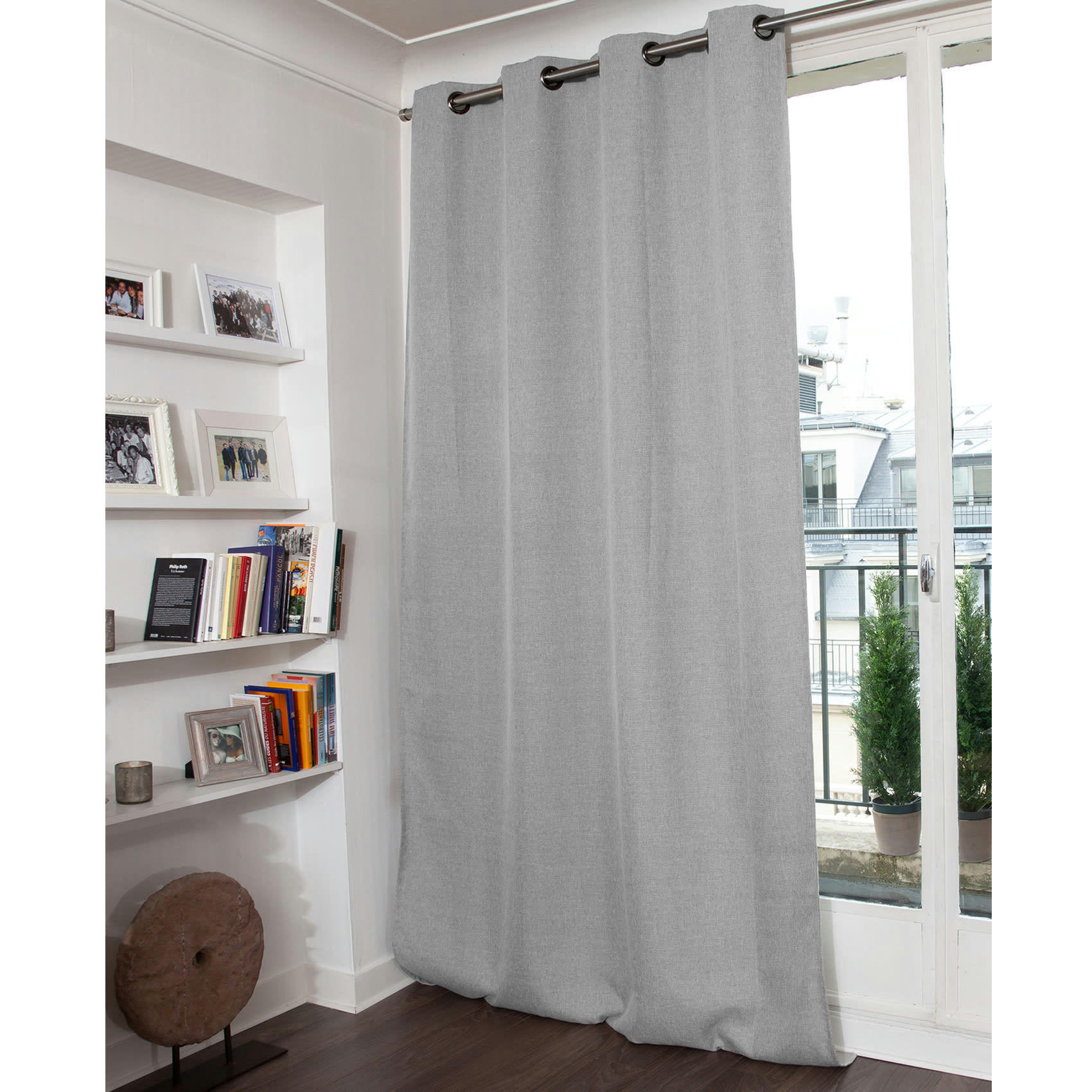 - Rideau occultant moondream polyester gris perle 130x260 cm