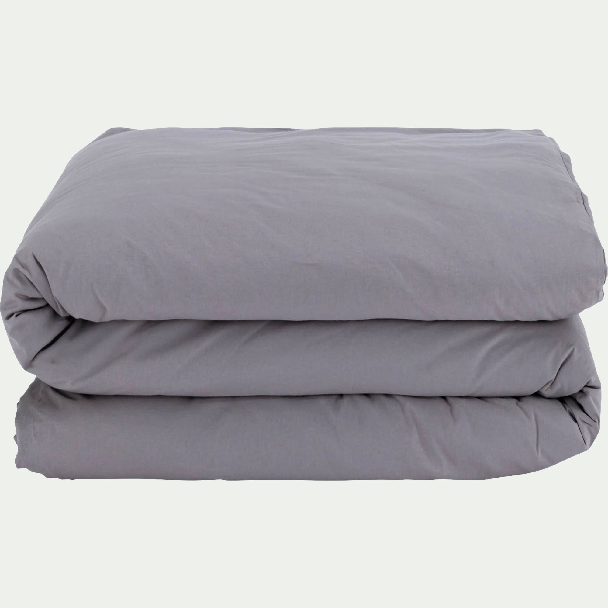 CALANQUES - Linge de lit uni en coton - gris restanque