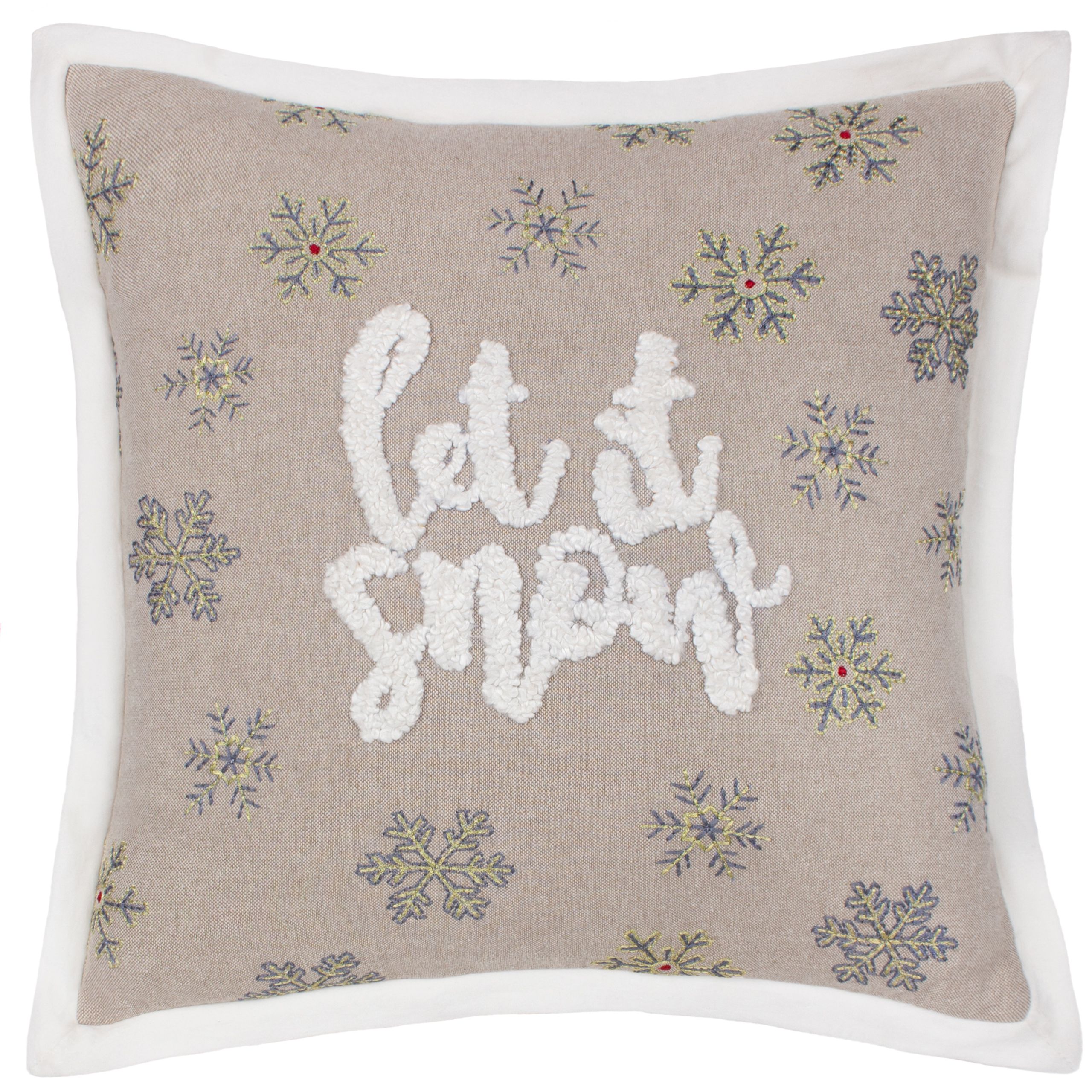 Paoletti Winter Let It Snow Embroidered Cushion