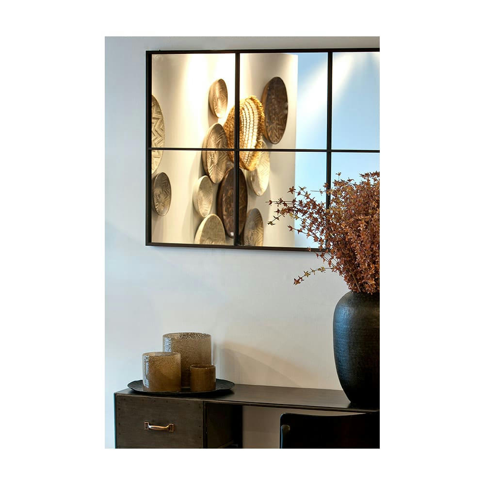 PALACE - Miroir verrière en métal 118x80cm noir