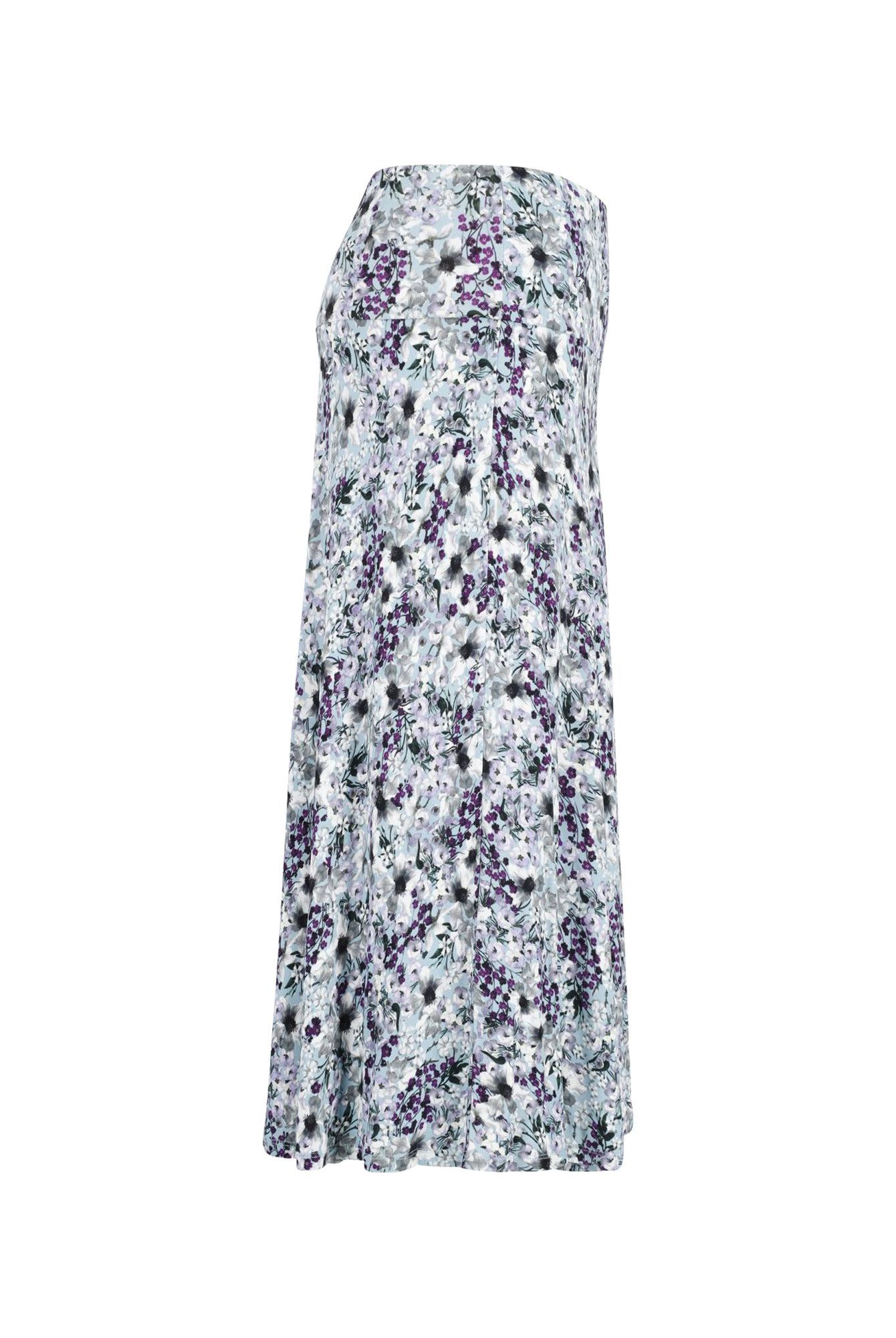 Erdem Preloved Floral Print Midi Skirt in Multicolor Viscose