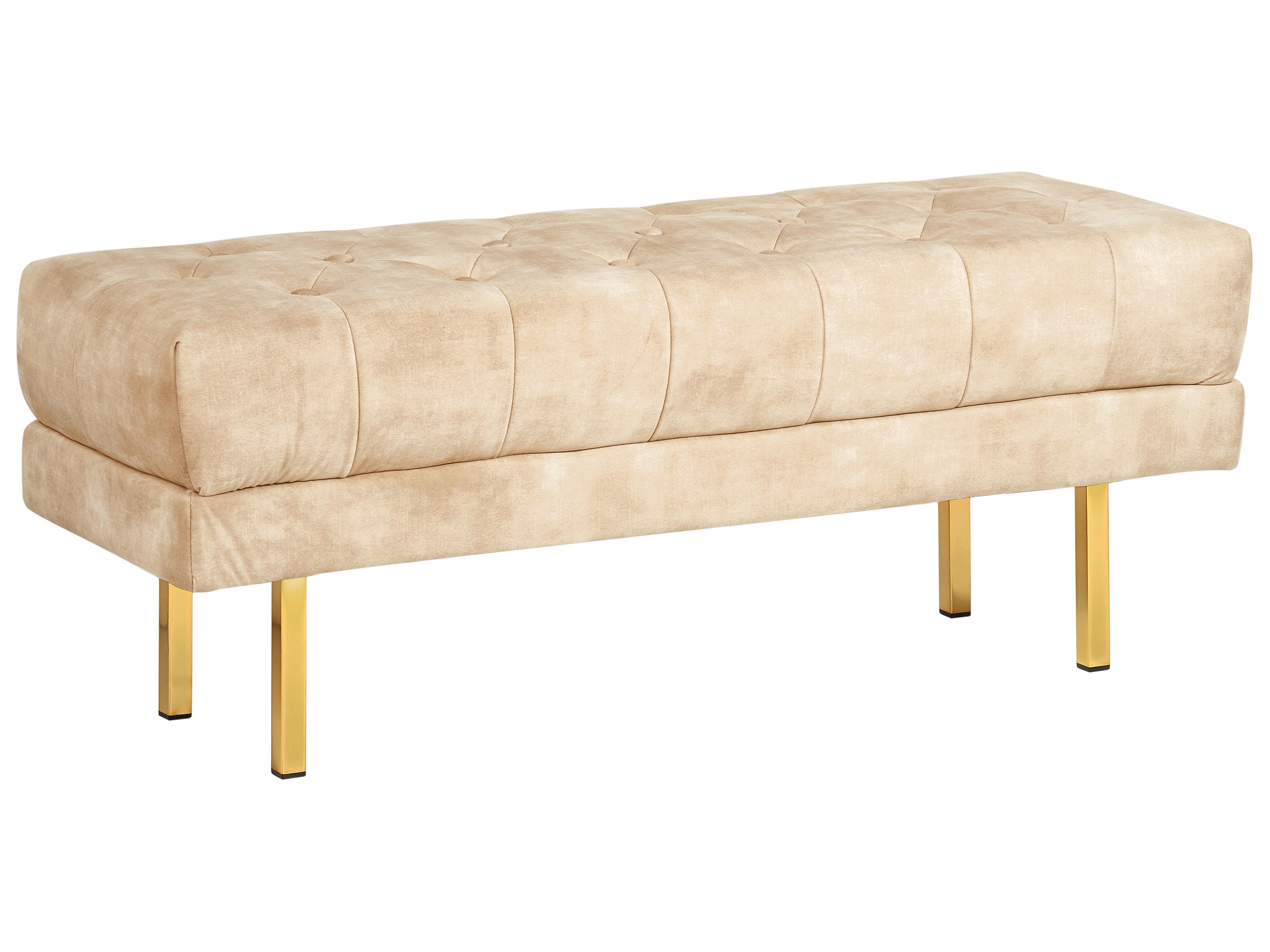 Upholstered Bench ROSEVILLE Velvet Beige