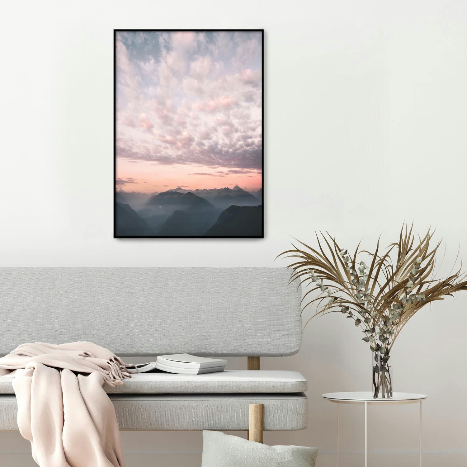 CIELO - Affiche avec cadre noir - Nuages - 30x40