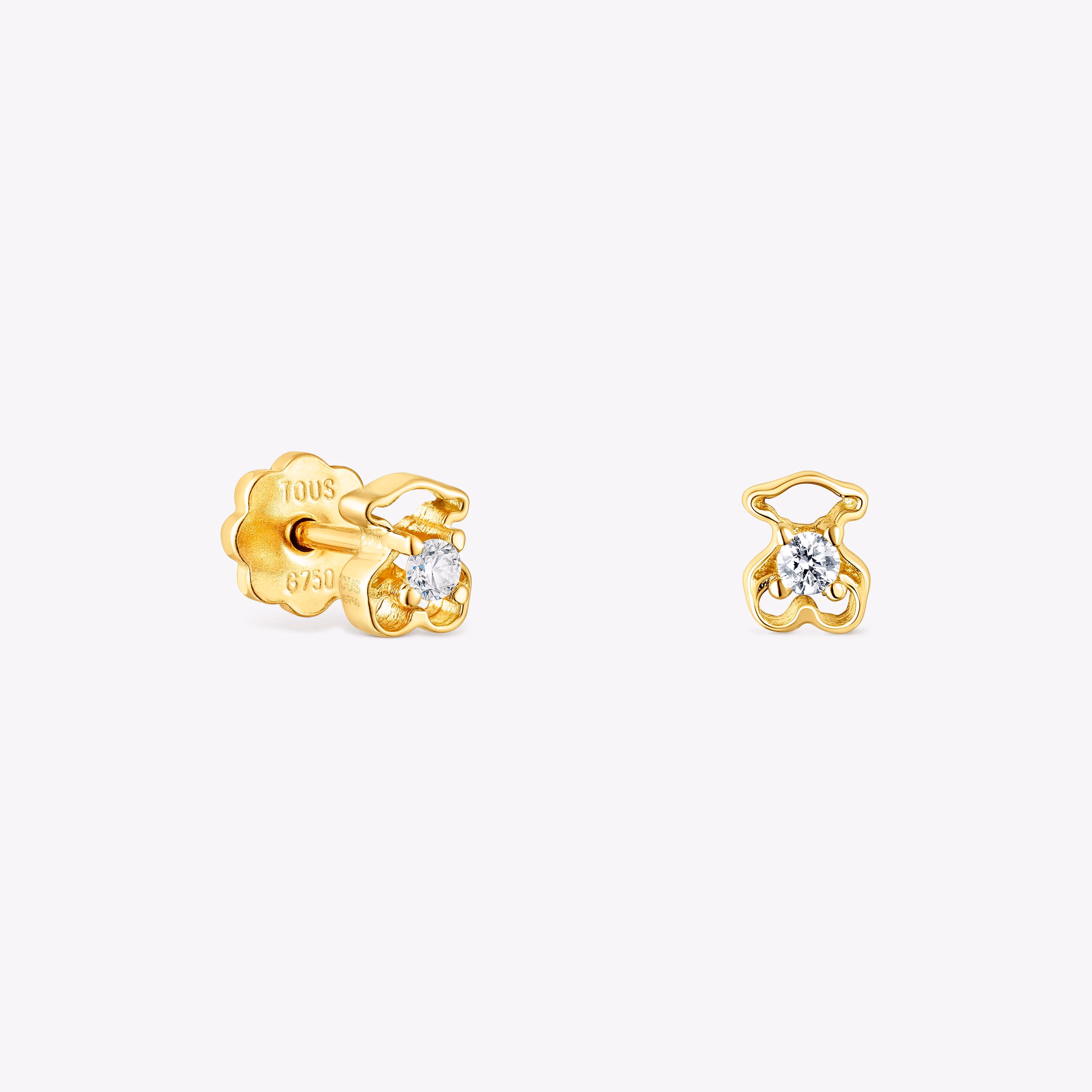 Pendientes en oro amarillo y diamante TOUS Bear