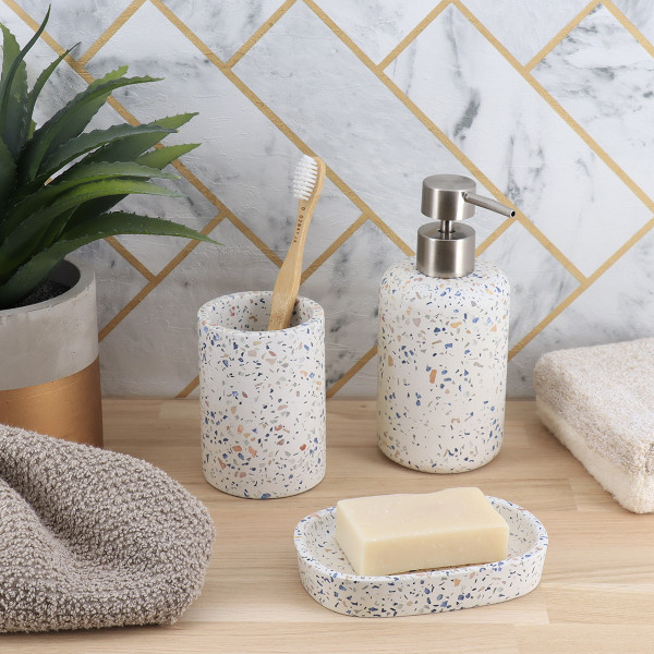 Kubek na szczoteczki terrazzo lastryko, ø 7,4 cm