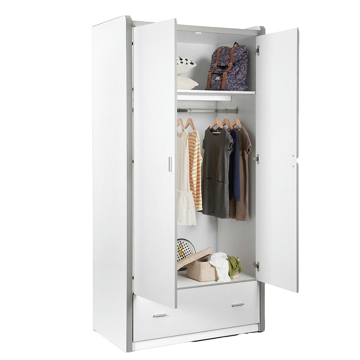 BONNY - Armoire 2 portes bleu