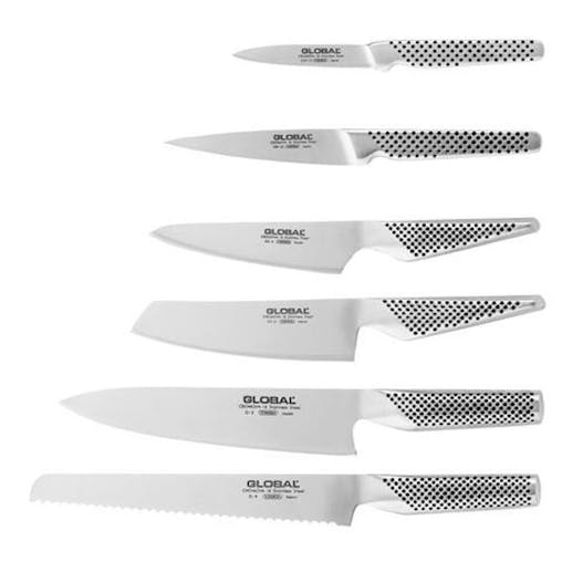 New Ikasu Global 7Pc Knife Block Set Bonus 2 Stage Water Sharpener Japan