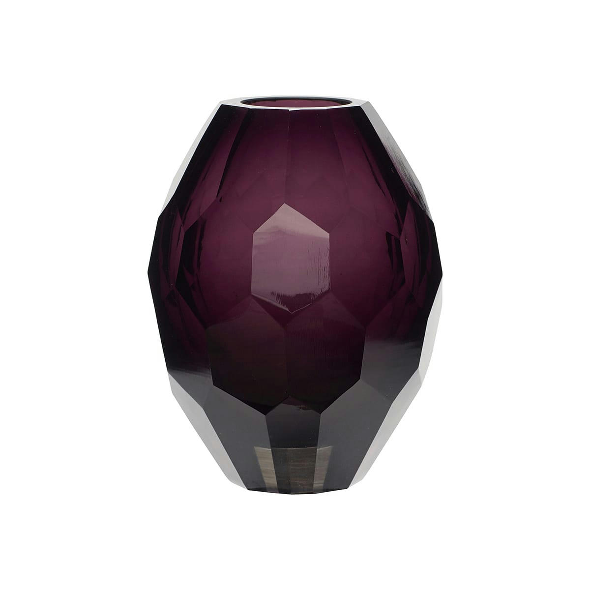 FACET - Vase en verre violet H17