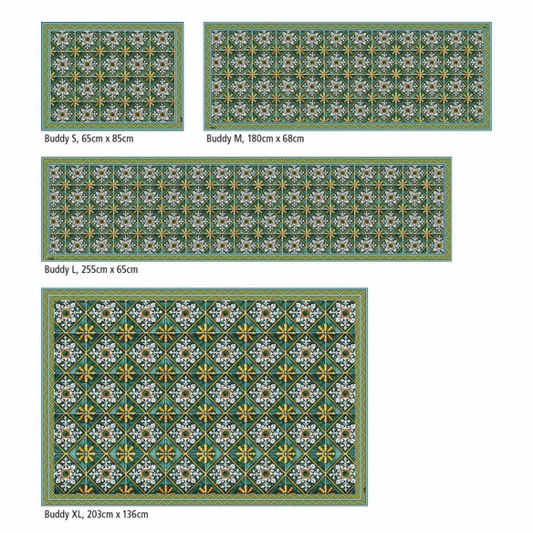 Vinyl Teppich »Verde«, BxL:65 cm x 85 cm, grün|gelb