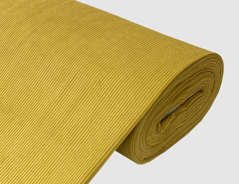 Cordstoff Uni Senfgelb