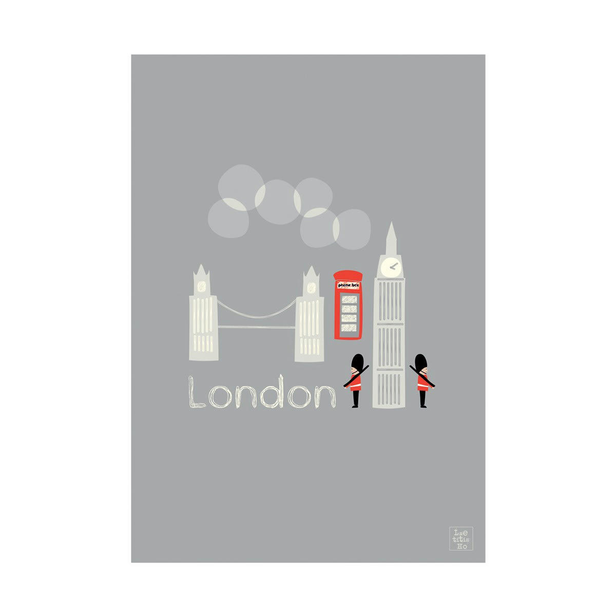 LONDON - Affiche Londres en Papier Gris