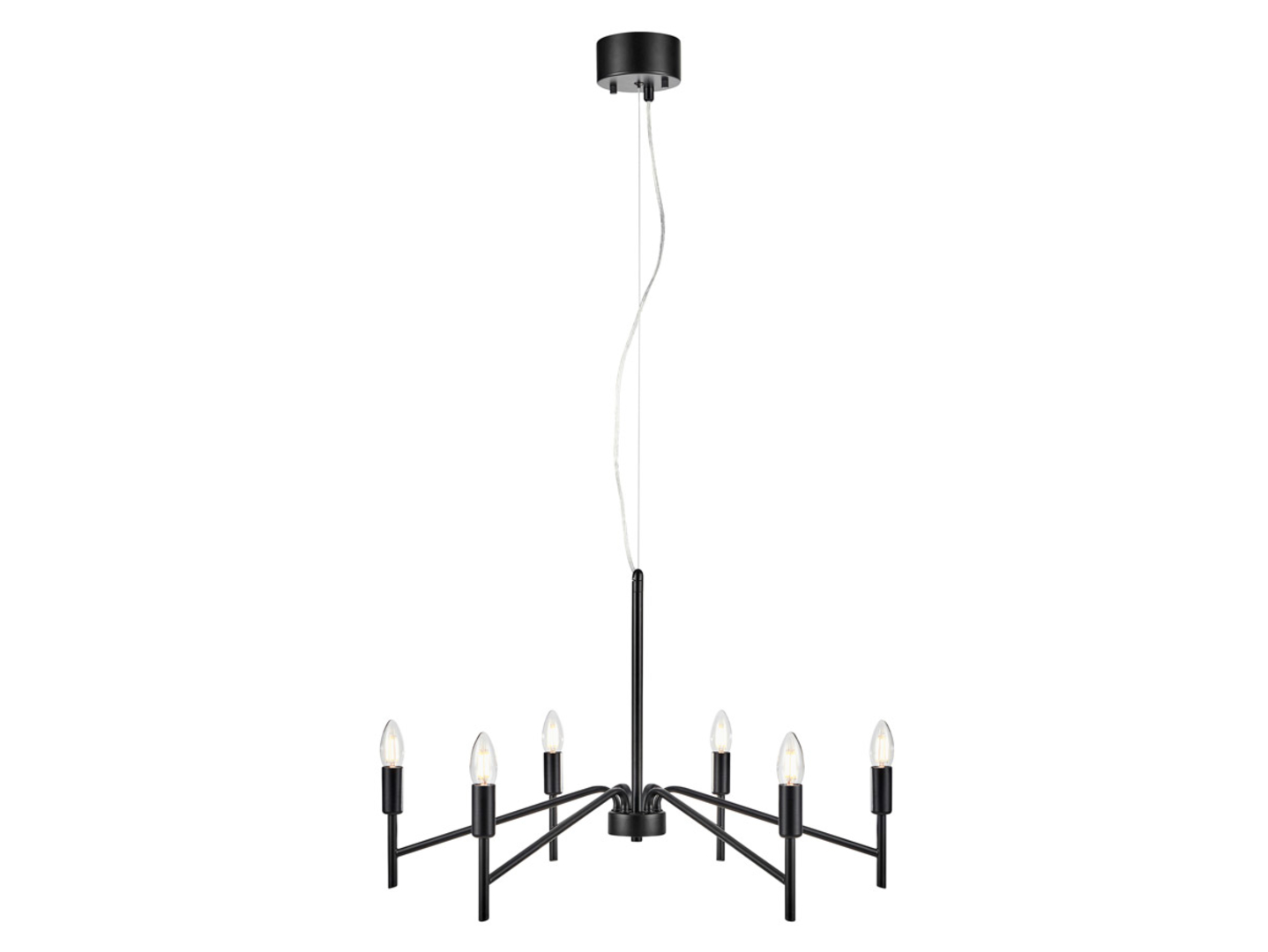 Lampa wisząca Monarch 6-punktowa metalowa czarna