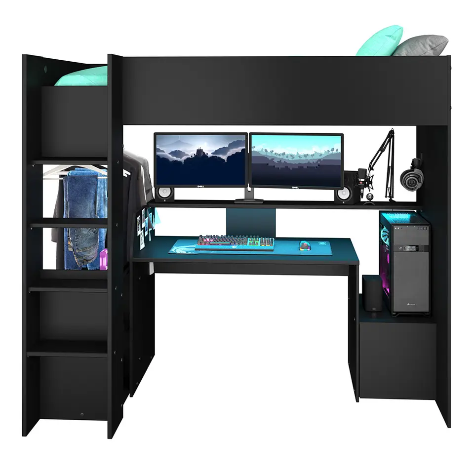 Hoogslaper Levi - zwart - 90x200 cm