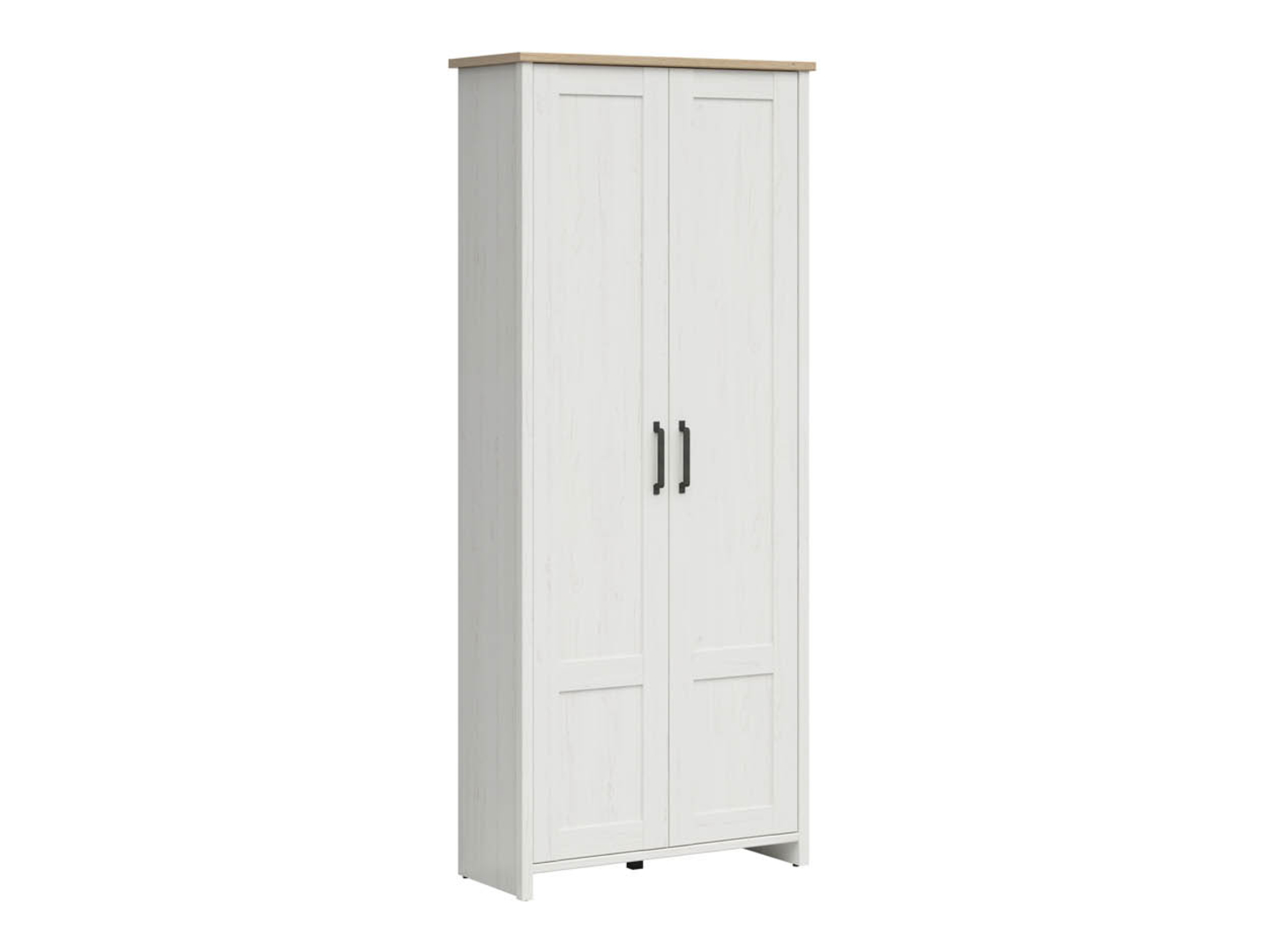 Szafa dwudrzwiowa Loksa 84 cm sosna andersen biała/dąb grandson