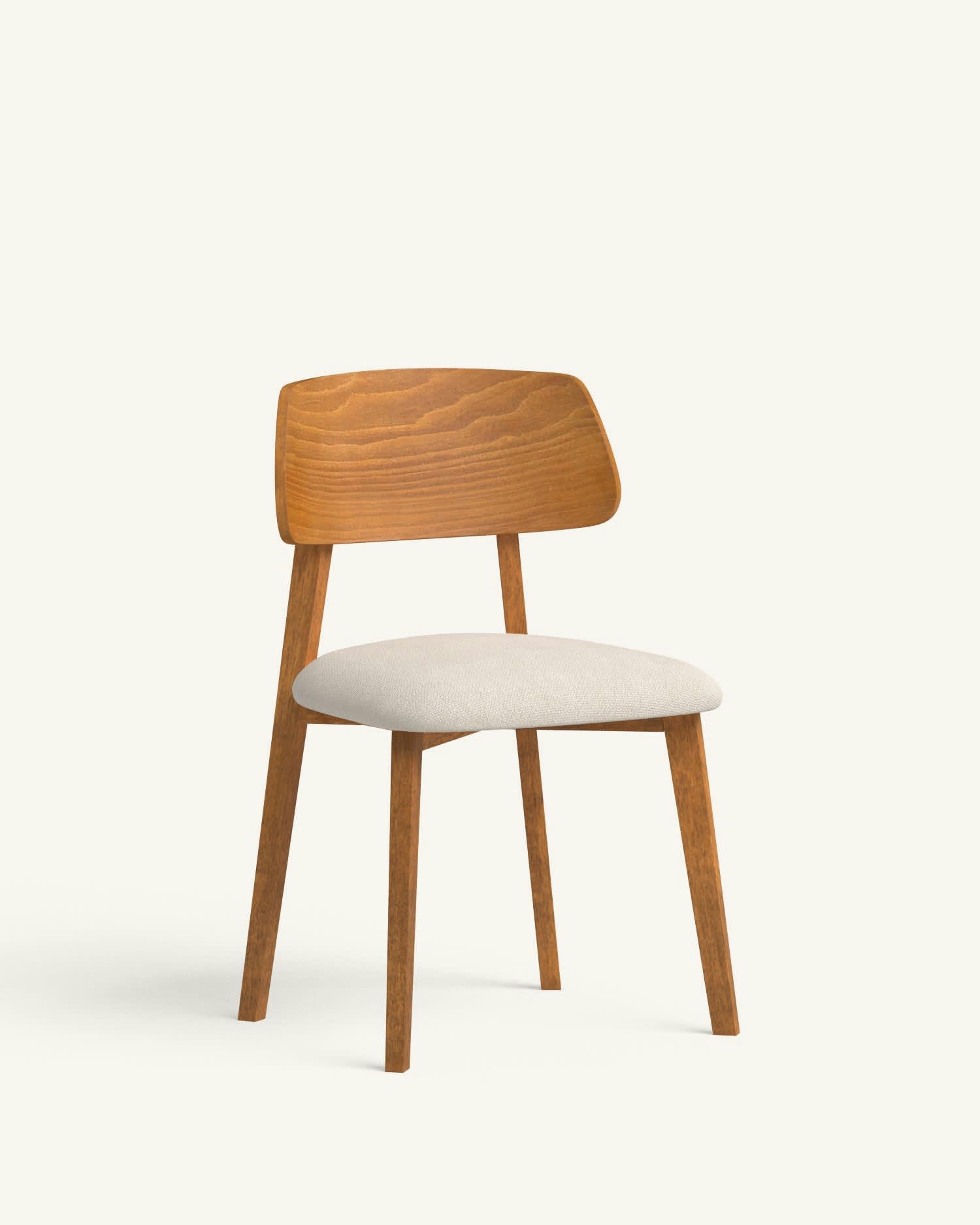 MORA - Chaise en tissu recyclé en couleur beige