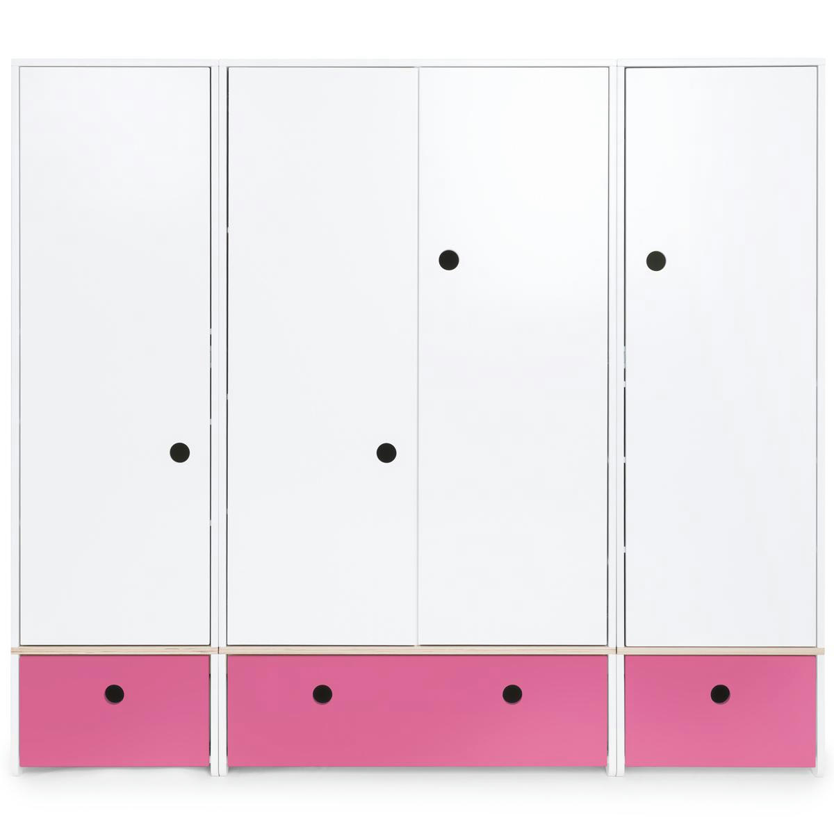 COLORFLEX - Armoire 4 portes fushia