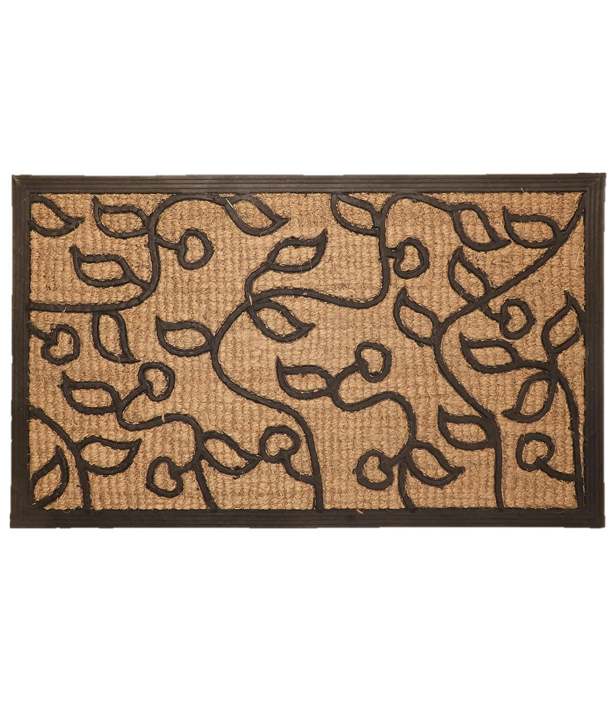 - Paillasson rectangulaire feuillage 45x75cm - Noir