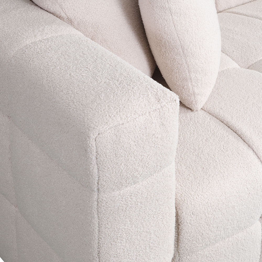 HOME DELUXE Fauteuil - Bouclé - Beige