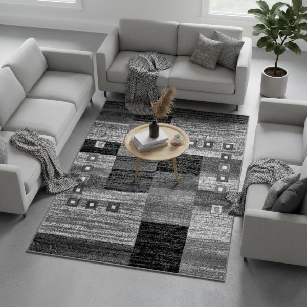Dywan nowoczesny szary do salonu pokoju 765 - 70x130 cm - modny solidny