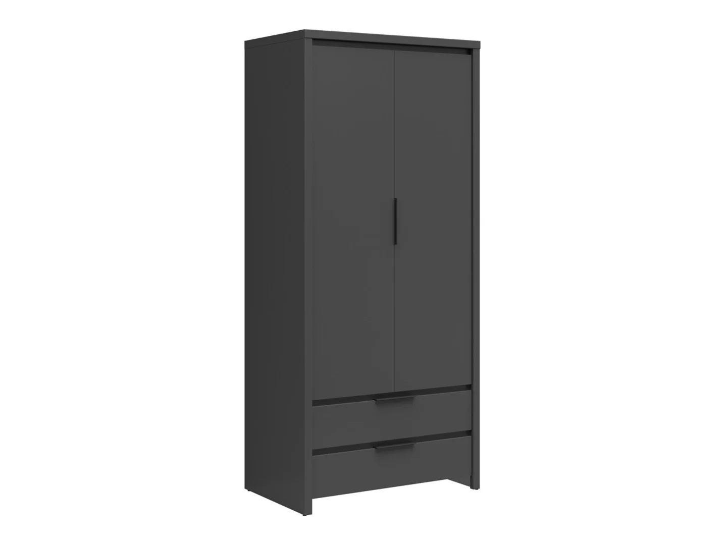 Szafa Elegant 90 cm z 2 drzwiami i 2 szufladami grafitowa