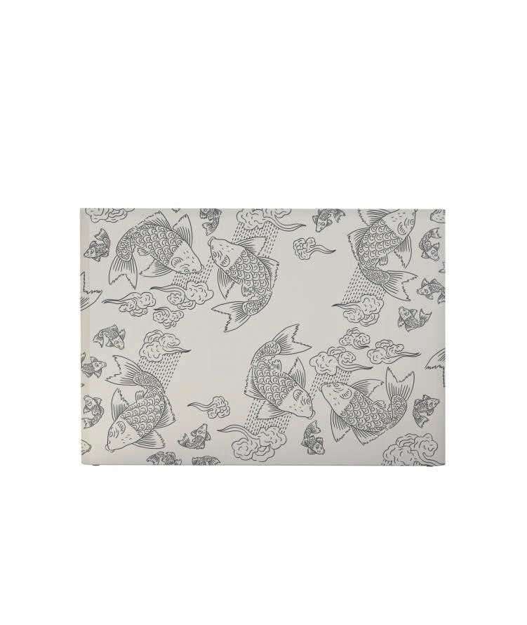 BANC DE POISSONS - Tête de lit avec housse Blanc 140 cm