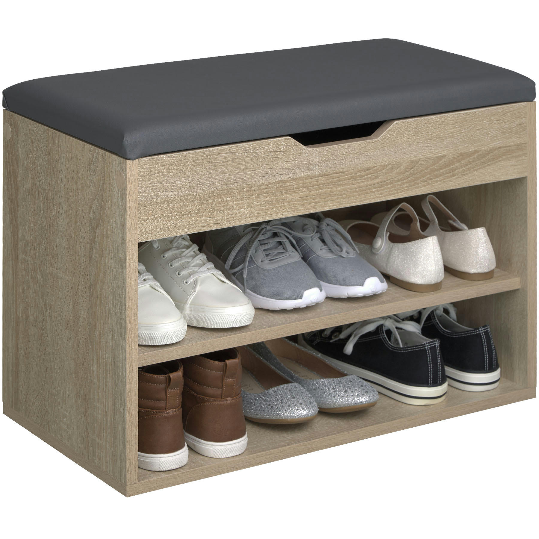- Banc à chaussures Pour 6 paires de chaussures Bois clair, Chêne Sonoma