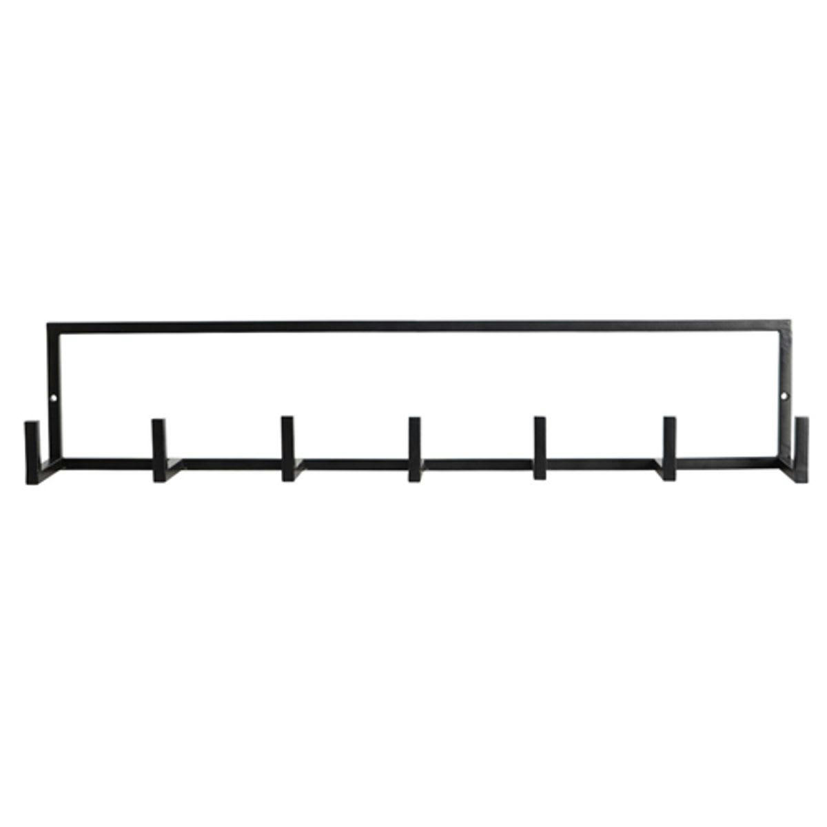 - Porte-manteau mural 7 crochets en métal noir