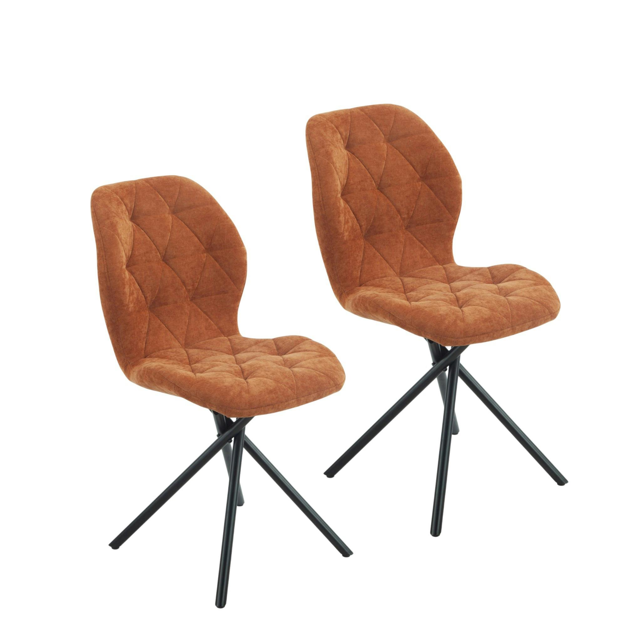 Chaise salle à manger terracotta à pieds croisés (x2) LUGANO