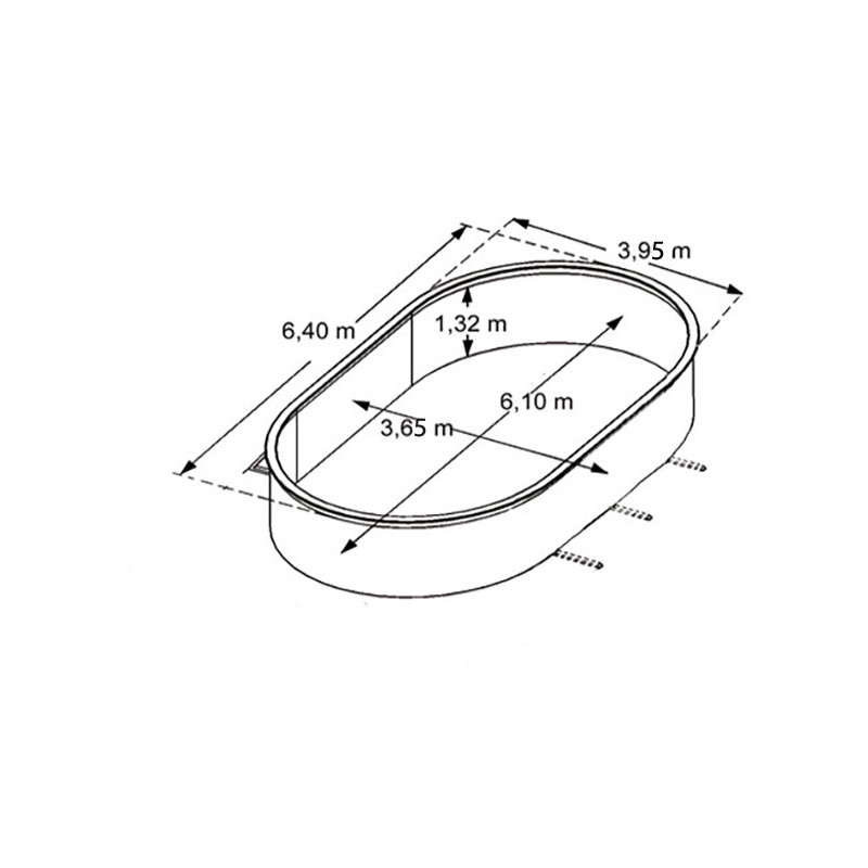 Piscine anthracite Osmose 6,4 x 3,95 x 1,32 m