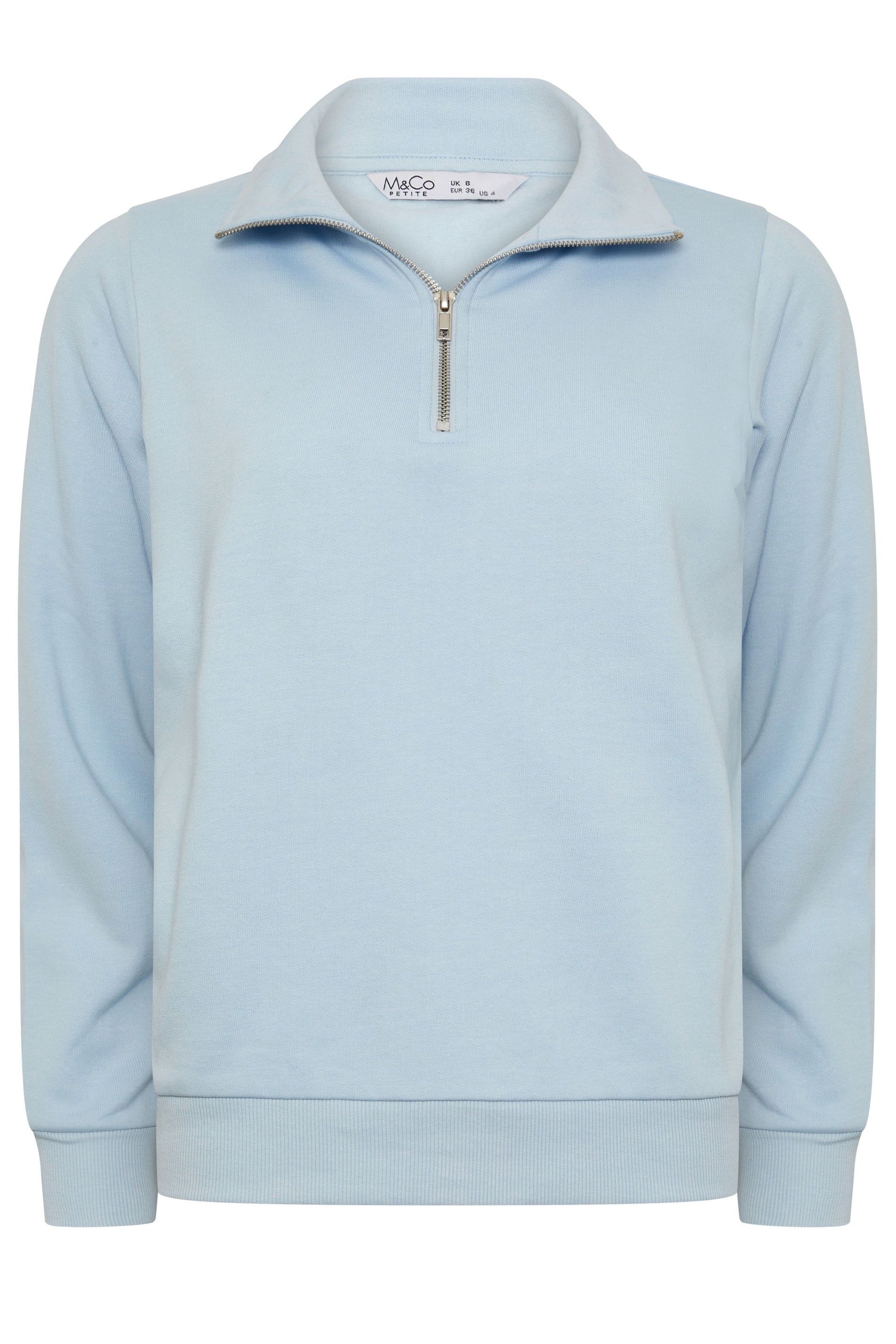 M&Co Petite Quarter Zip Sweatshirt