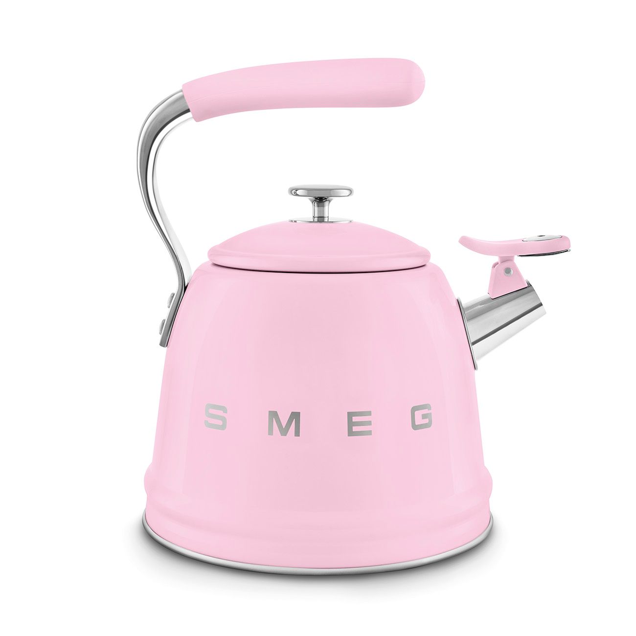 Smeg WKF01PK Whistling Kettle for Hobs, Stainless Steel, Rose