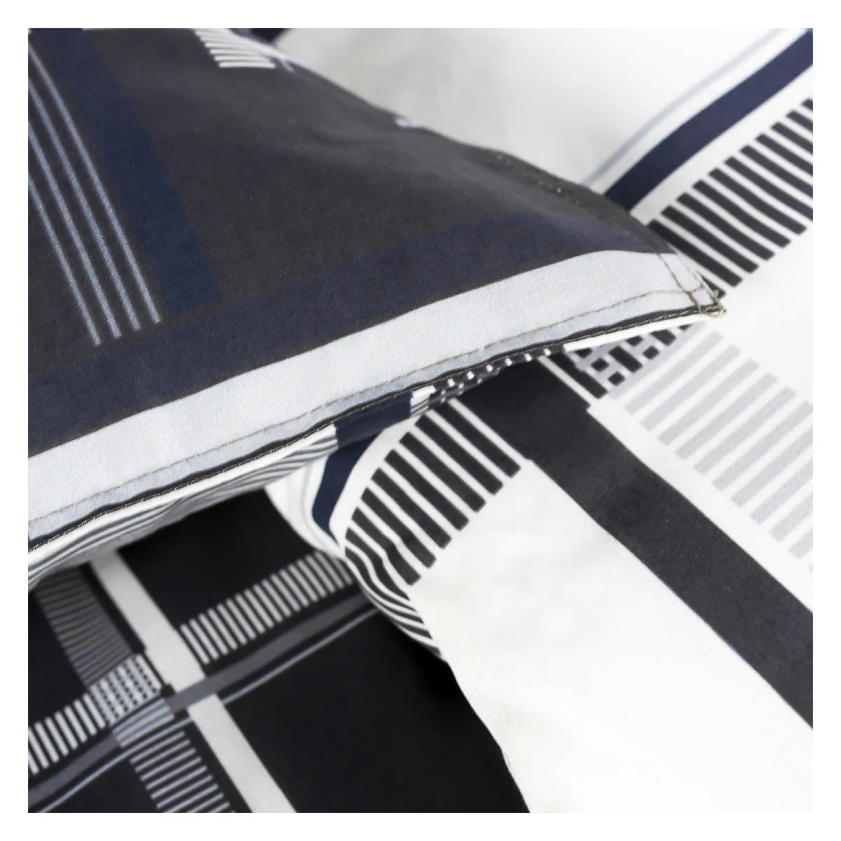 SUNSHINE BASIL - Parure de lit 2 personnes imprimé en Coton Noir 220x240 cm