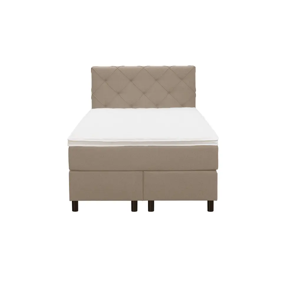 Boxspring Liv geruit - beige - 120x200 cm - ronde poot