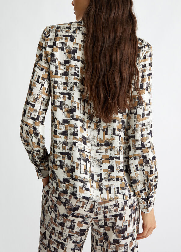 Camicia in raso stampato