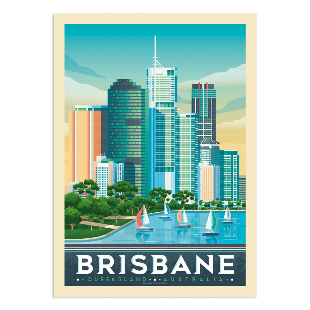 - Affiche Brisbane  30x40 cm