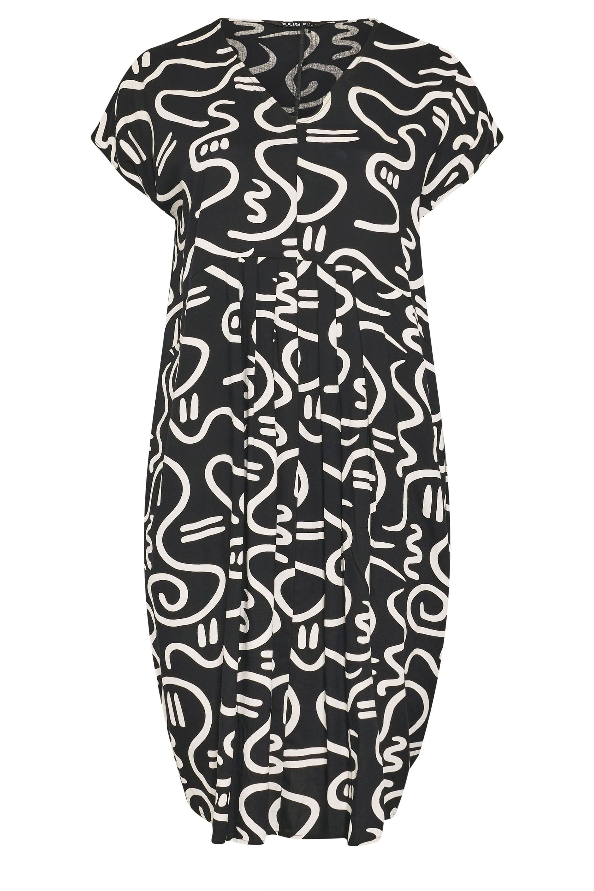 Yours Abstract Pleat Front Midi Dress