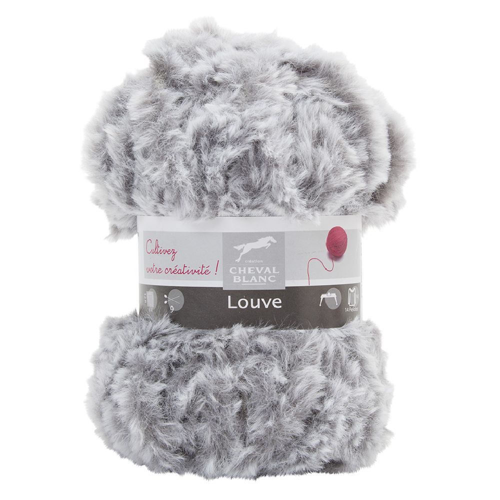 Fil à tricoter Louve gris 50 g