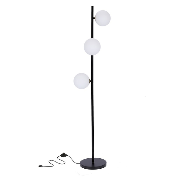 Lampa podłogowa Kama 3-punktowa metalowa czarna