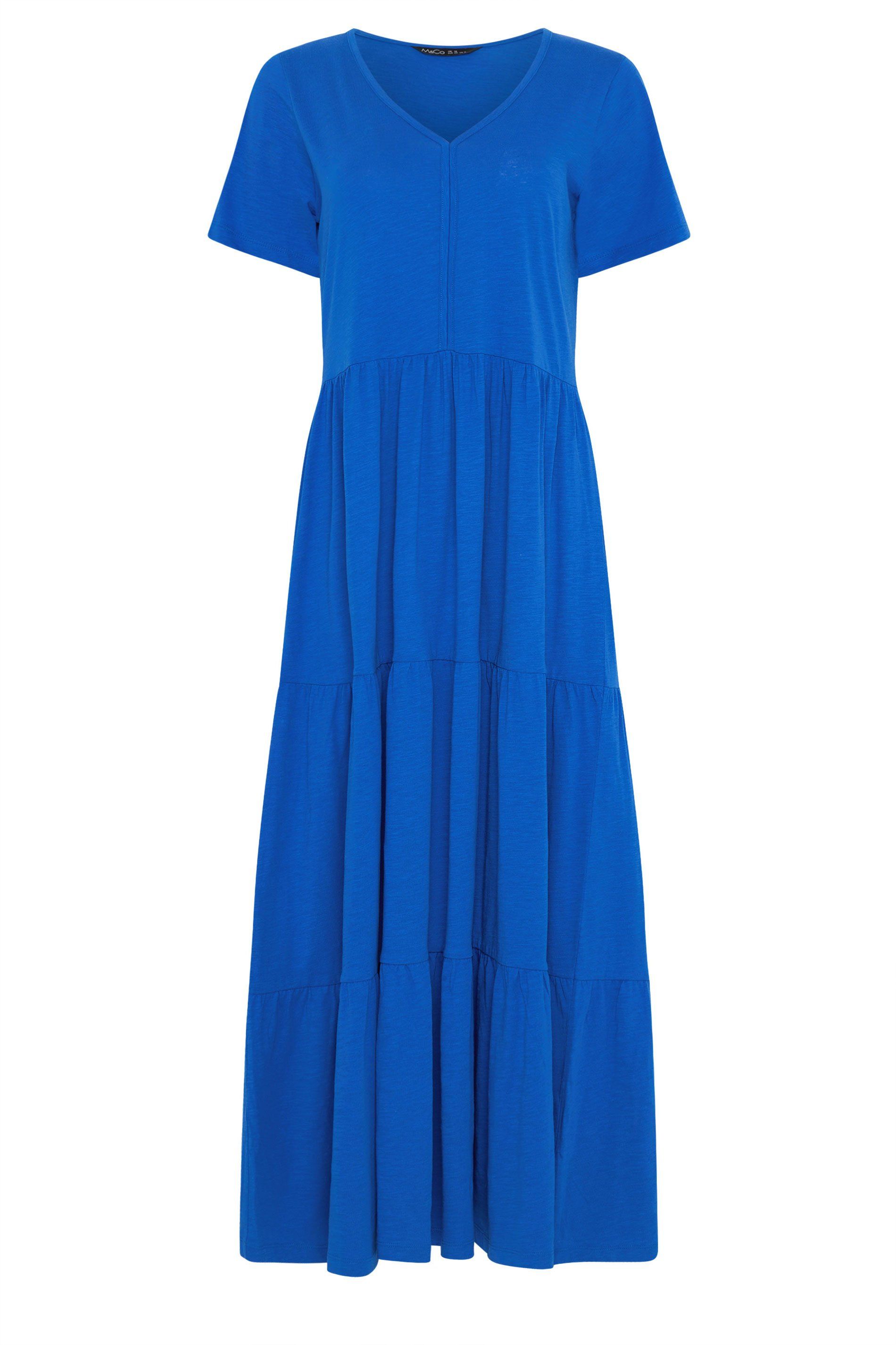 M&Co Notch Neck Tiered Cotton Maxi Dress