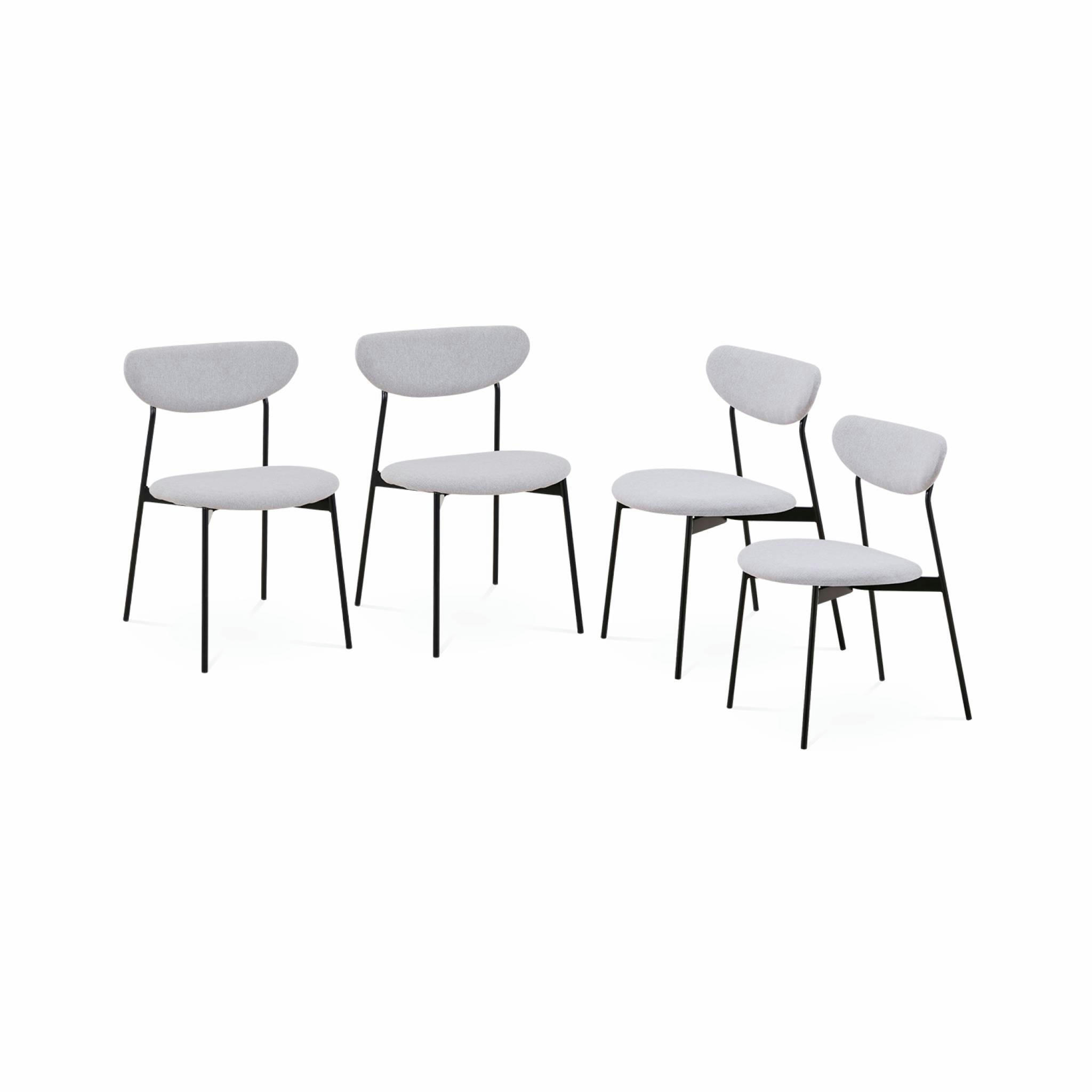 ARTY - Lot de 4 chaises scandinaves gris clair