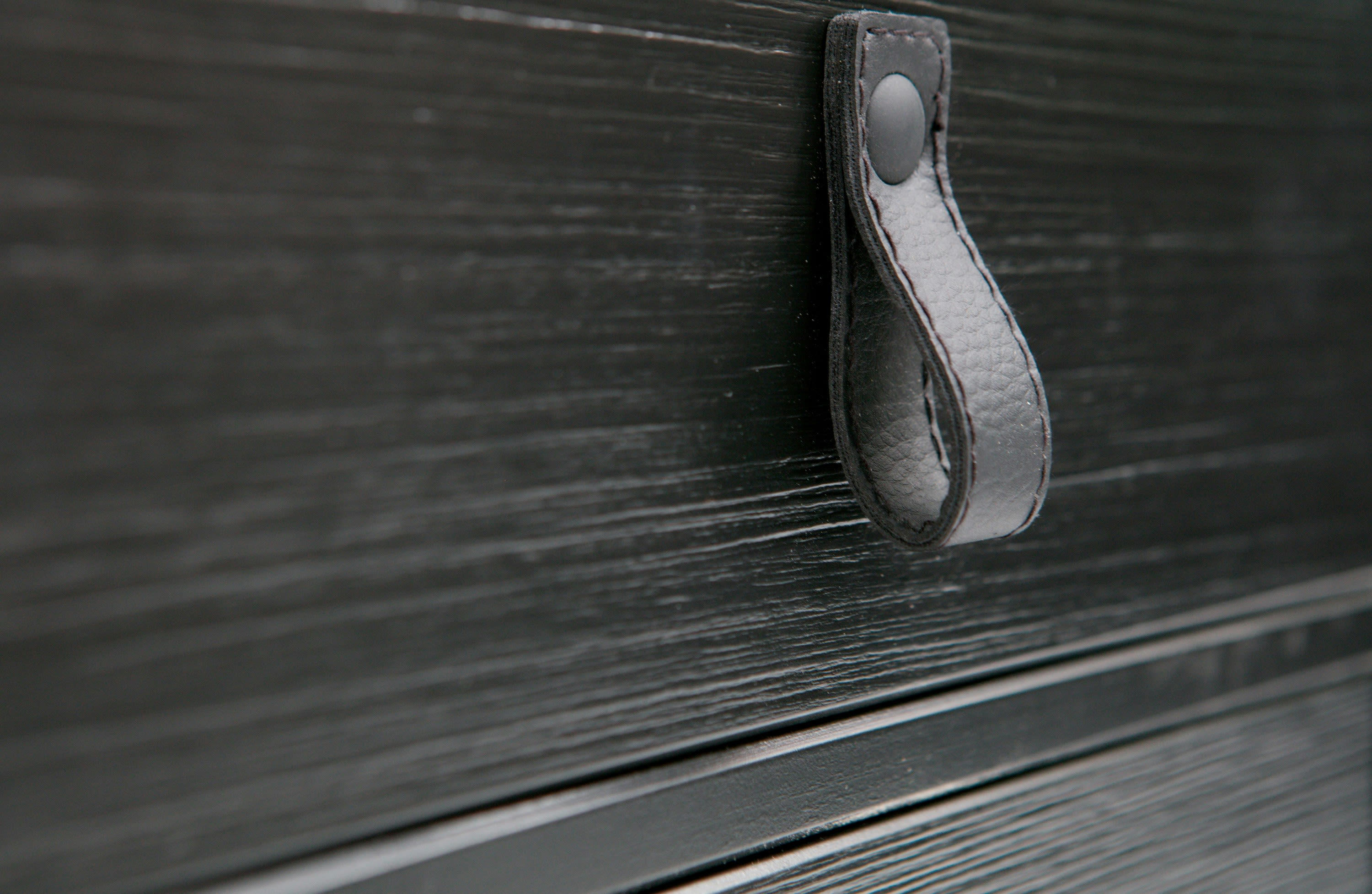 ZOLA - Table de chevet 2 tiroirs en bois et métal noir