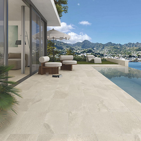 Carrelage extérieur antidérapant effet pierre naturelle 30x60 cm BALI beige