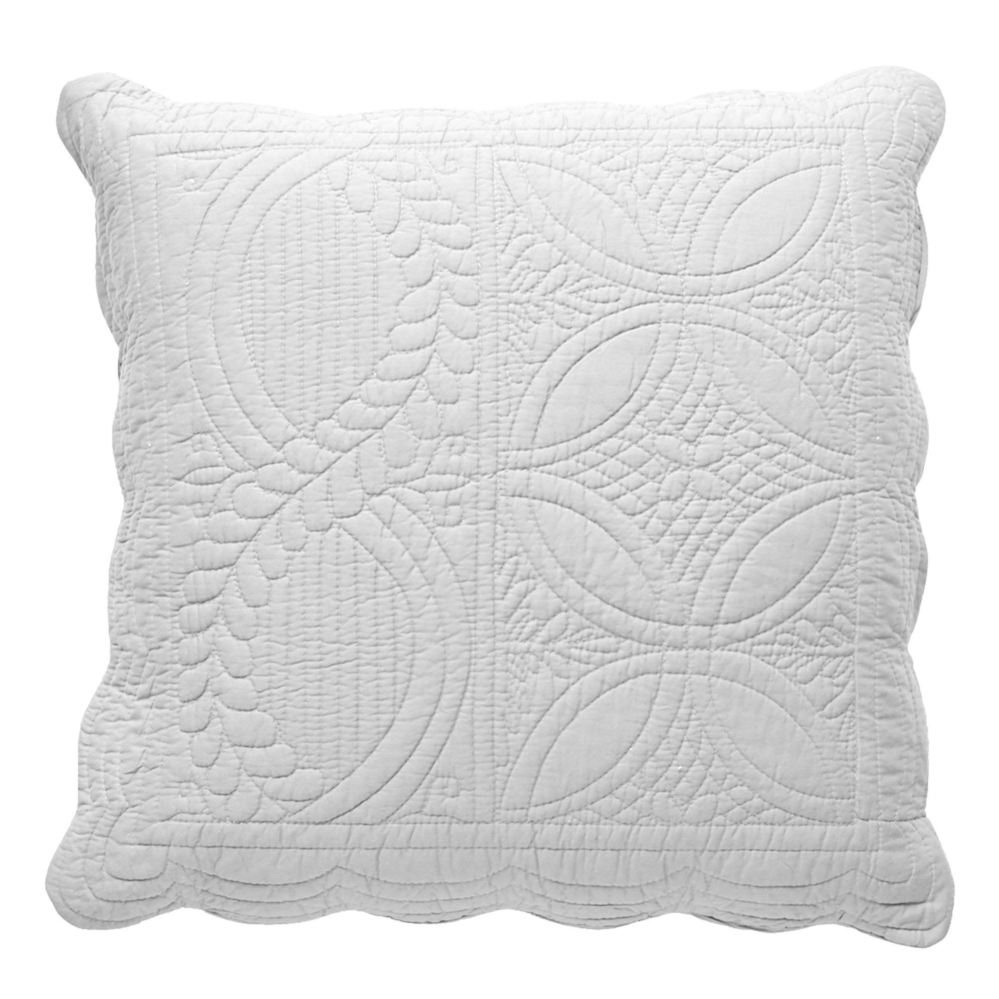 BAILLARGUES - Housse d'oreiller 65x65 blanc en coton