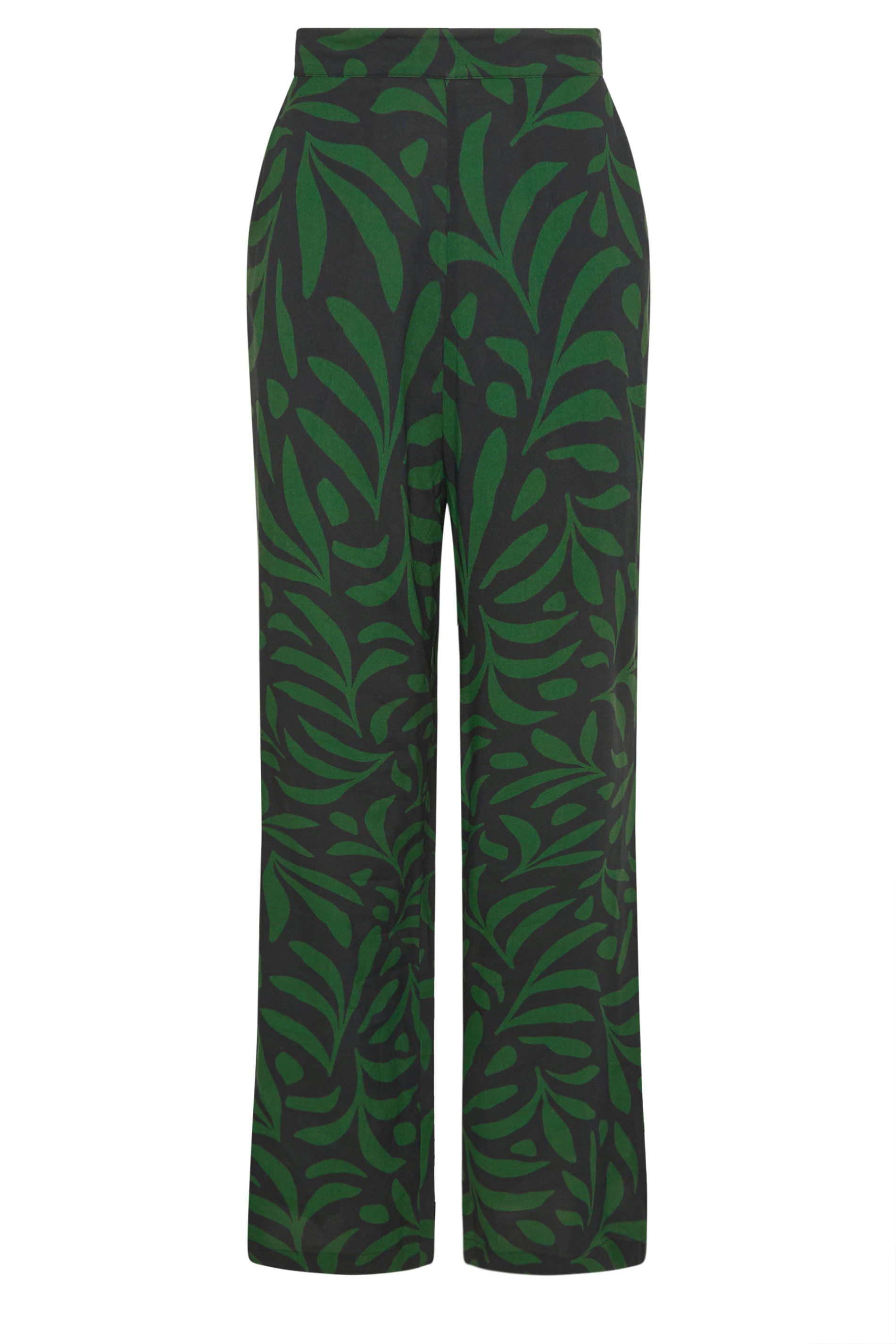 Long Tall Sally Tall Palm Print Wide Leg Trousers