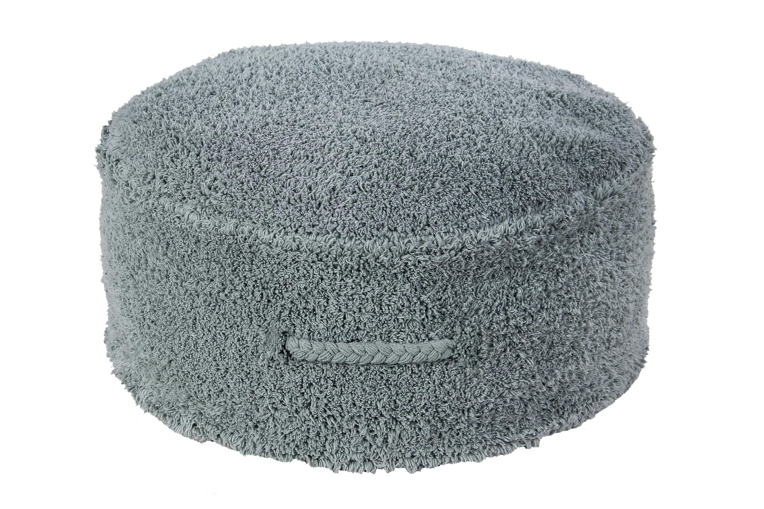 PYJAMA PARTY - Pouf coton bleu 20xØ50