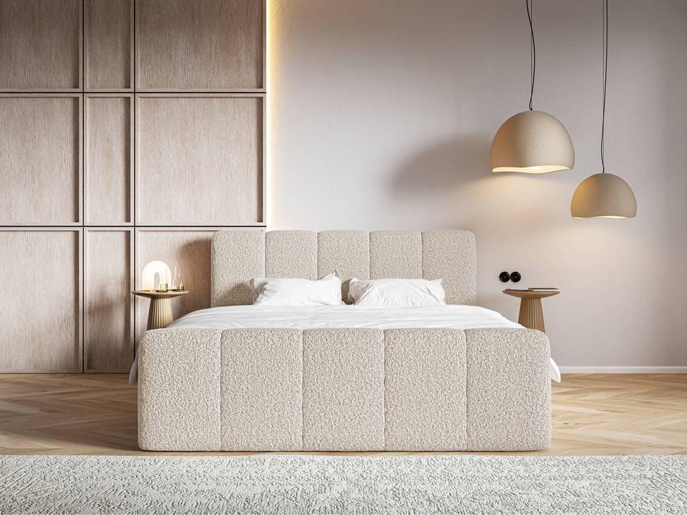Boxspring Chloe 140x200 bouclé met opbergruimte
