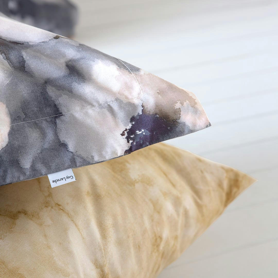 - 2 Taies d'oreiller en percale de coton 65x65 cm bleu