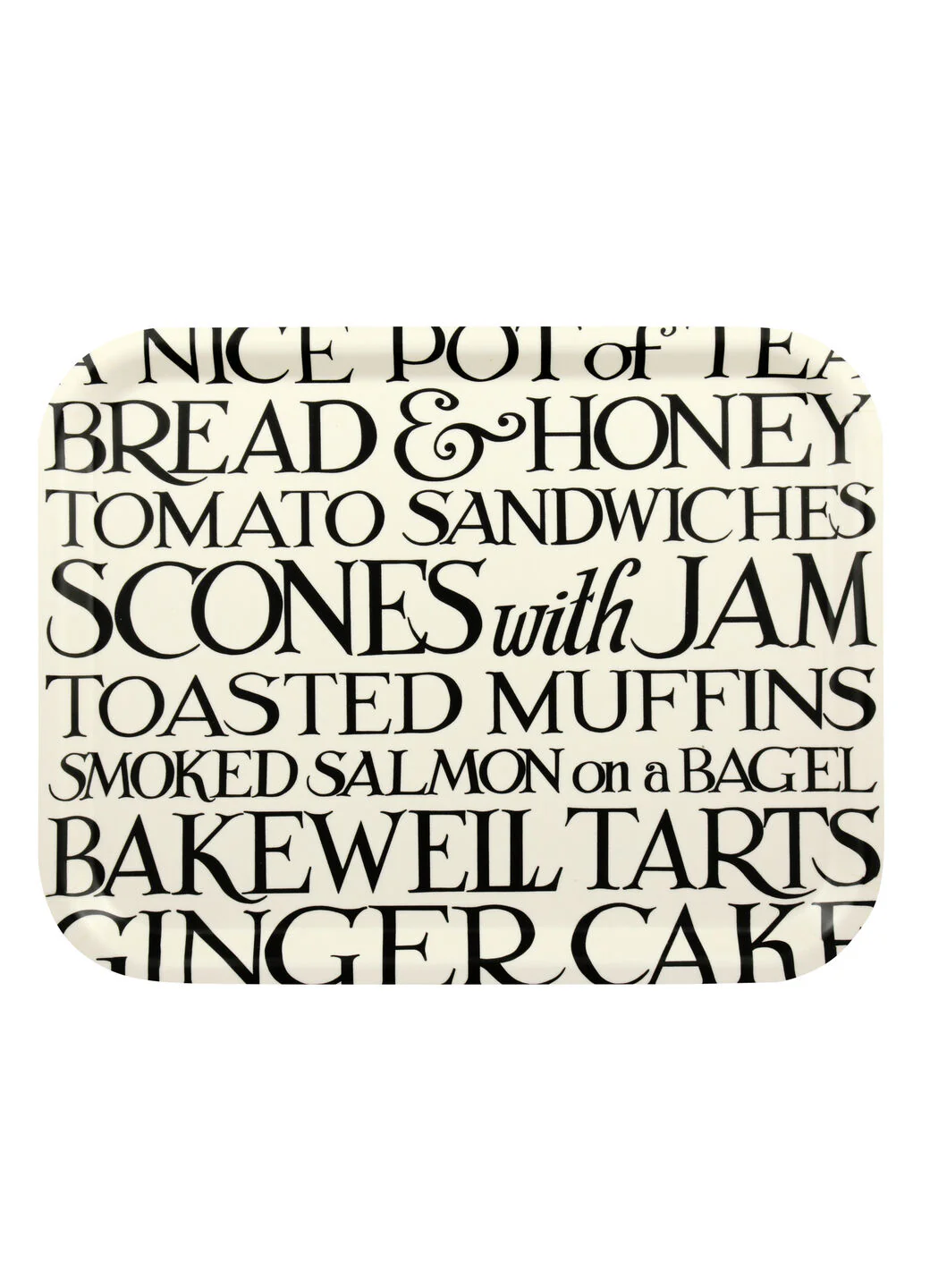 Black Toast Rectangular Birch Tray
